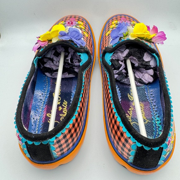 Irregular Choice Skulduggery Loafers Gingham Skull Floral Platform Sneakers 9.5 - Picture 10 of 14